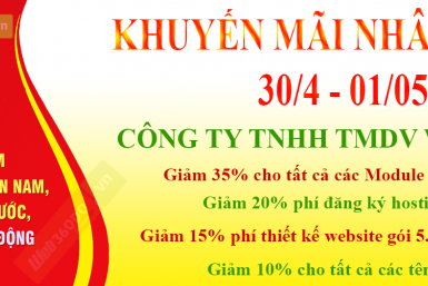 KHUYẾN MÃI NHÂN NGÀY 30/4 - 01/05