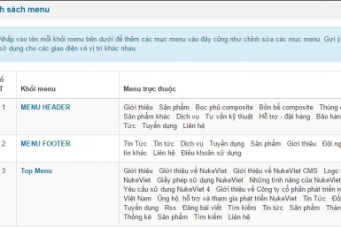 Quản trị module menu trong nukeviet
