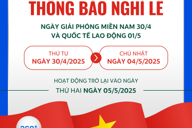 360DO.VN THÔNG BÁO LỊCH NGHỈ LỄ 30/4 & 1/5 NĂM 2025 💗