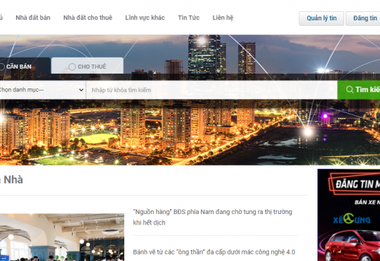 Thiết kế web môi giới bất động sản