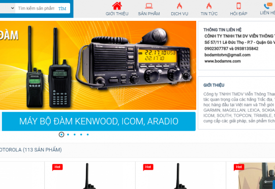 Thiết kế web bộ đàm rẻ