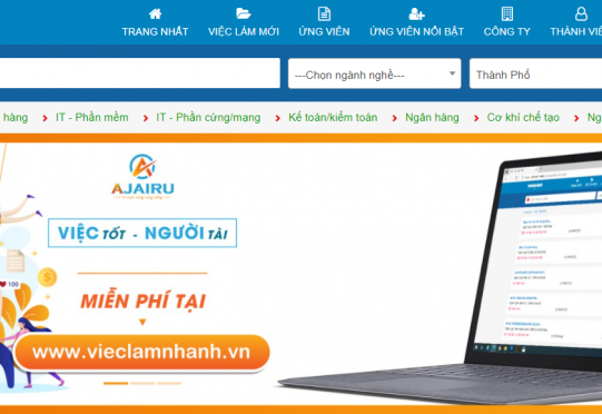 Thiết kế website việc làm nhanh
