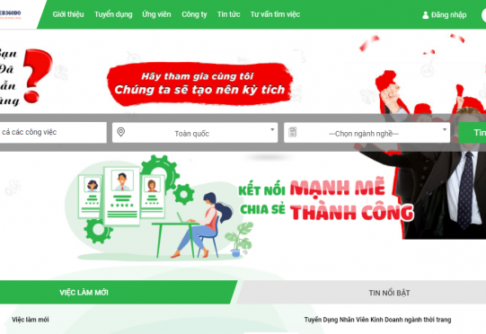 Dự án Tuyển dụng 360 - Tìm việc làm, tìm việc nhanh, tuyển dụng uy tín và hiệu quả