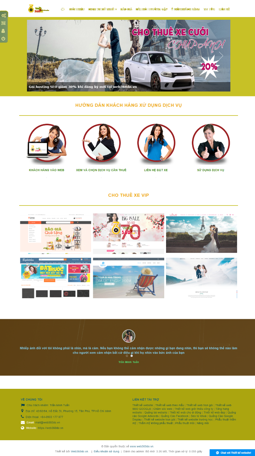 THIẾT KẾ WEBSITE CHO THUÊ ÔTÔ