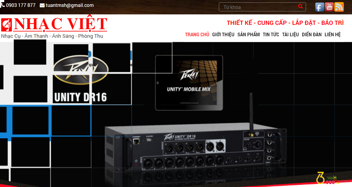 Thiết kế web thiết bị âm thanh, ánh sáng...