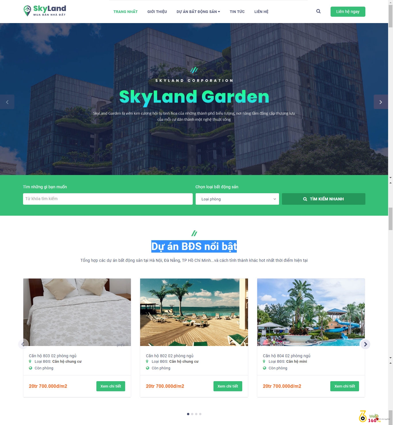 Thiết kế website Bất động sản