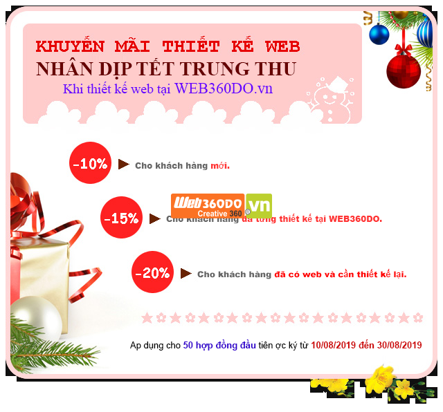 KHUYẾN MÃI THIẾT KẾ WEB CHƯƠNG TRÌNH TẾT TRUNG THU