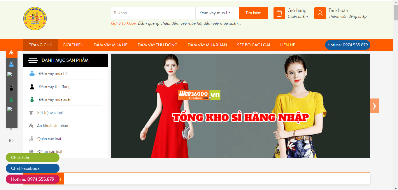 THIẾT KẾ WEBSITE THỜI TRANG
