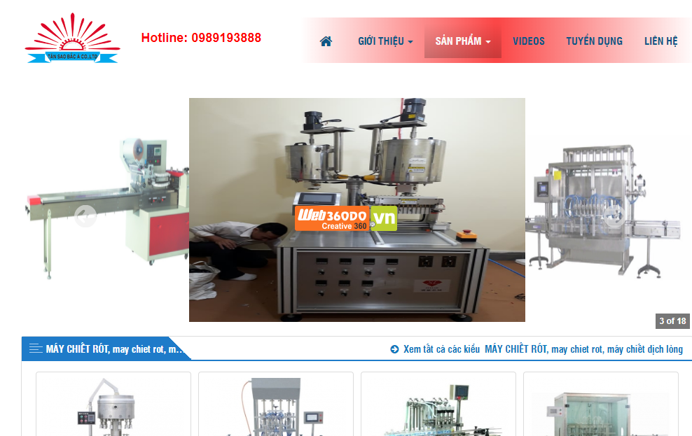 Thiết kế website bán máy móc thiết bị máy móc
